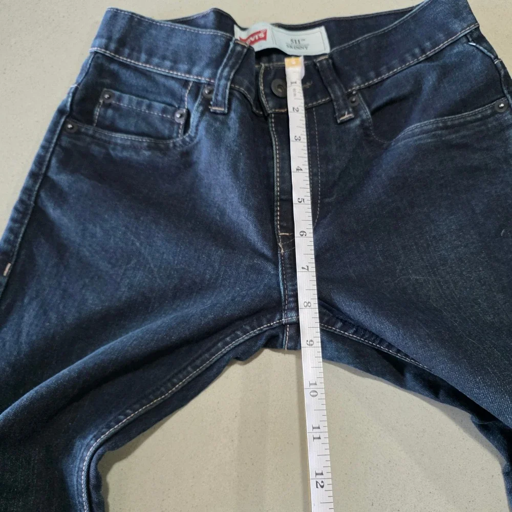 Levis 511 Skinny Jeans Boys Size 10 Reg Dark Wash Indigo Denim 25x25